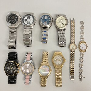 Q079-■-0 腕時計 10点セット OPEL MARSHALL LONGBO TIMEX AKA SEIKO TAKEO KIKUCHI クロノグラフ スモセコ クォーツ メンズ レディース KB