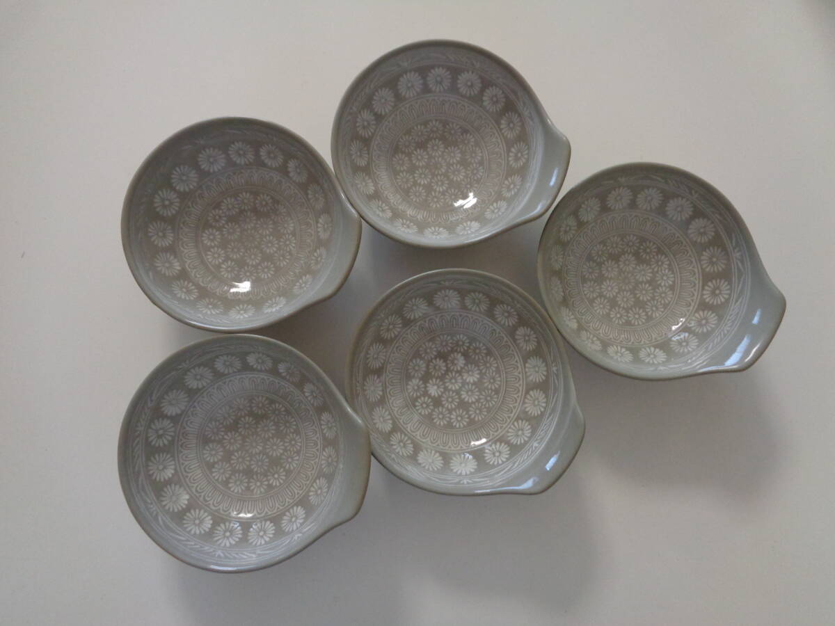 三島　とんすい　鍋物用　小鉢　取り皿　持ち手付き　和食器　花三島　GINPO　呑