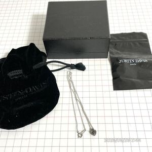 1000円〜 SV925 シルバー925 Justin Davis ジャスティンデイビス リバーシブル クラウン 色石 オニキス ネックレス アクセサリー 付属あり