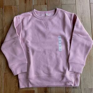 新品 女の子 GU 裏起毛スウェットプルオーバー トレーナー 120 ピンク