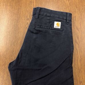 【GI210】Carhartt W32 L34 ワークパンツ ネイビー 紺色 ストレッチ生地 メンズブランド古着 カーハート 送料無料