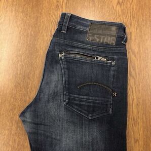 【GI280】G-STAR RAW W32 L32 色落ち加工 ジーンズ デニムパンツ ストレッチ生地 裏地薄起毛 メンズブランド古着 ジースターロウ 送料無料