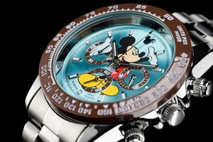 1円~ 1スタ アナザーヘブン×Disney限定MICKEYミッキーマウス別注コラボ時計クロノグラフ美しすぎるICE BLUE5気圧絶版新品逆輸入