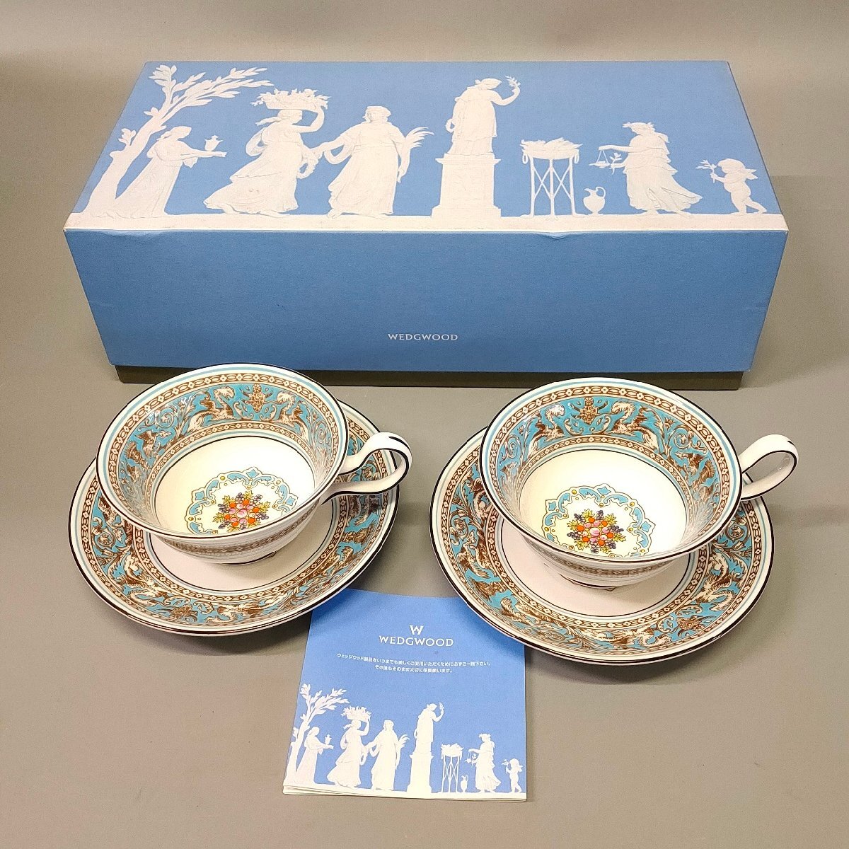 未使用  ウェッジウッド ターコイズ17.5㎝プレート 4枚 2025年最新】ウェッジウッド フロレンティーン ターコイズの人気