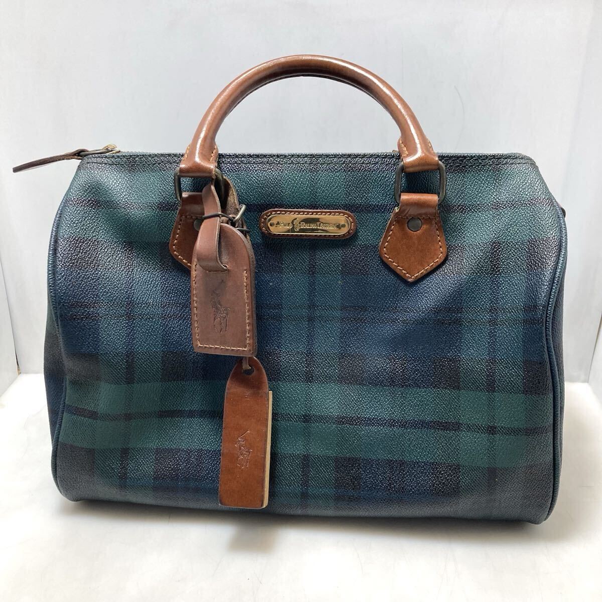 【Vintage】Polo Ralph Lauren チェック柄ハンドバッグ POLO RUGBY - 美品 ポロラルフローレン POLO RALPH LAUREN