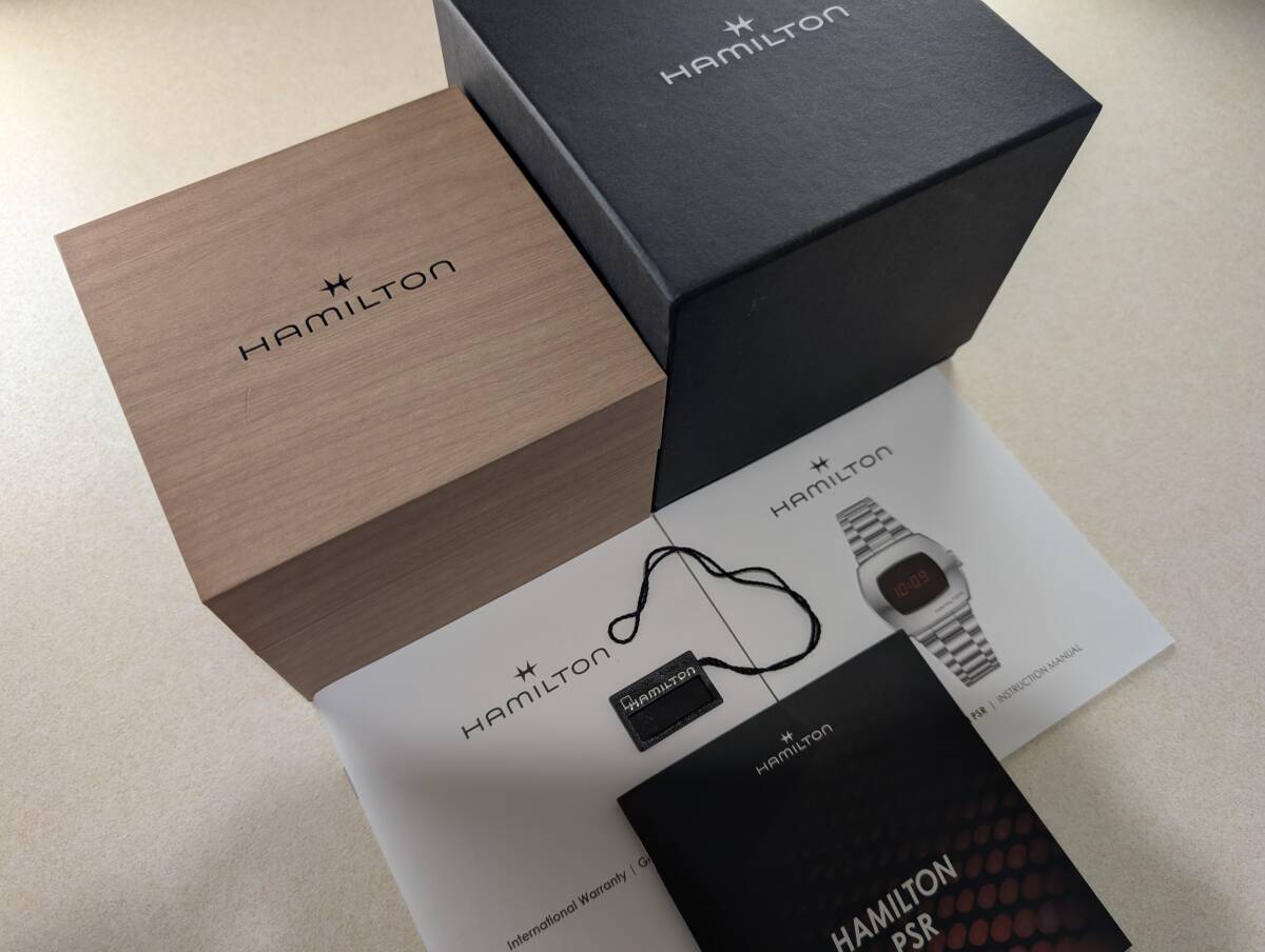 Hamilton　ハミルトン　パルサー　箱　証明書　余りコマ8個付き ドット Hamilton ハミルトン 美品 パルサー 箱 証明書 余りコマ8個付き