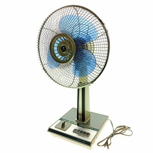 三洋電機 SANYO Dynamic Wide レトロ扇風機 御座敷扇 EF-6HN型 3枚羽 クリアブルー 当時物 昭和 アンティーク 家電 ジャンク 中古