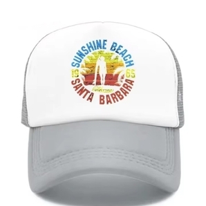 新品 サンシャインビーチ サーフィン サーファー メッシュ キャップ 野球帽 帽子 ユニセックス メンズ レディース グレー
