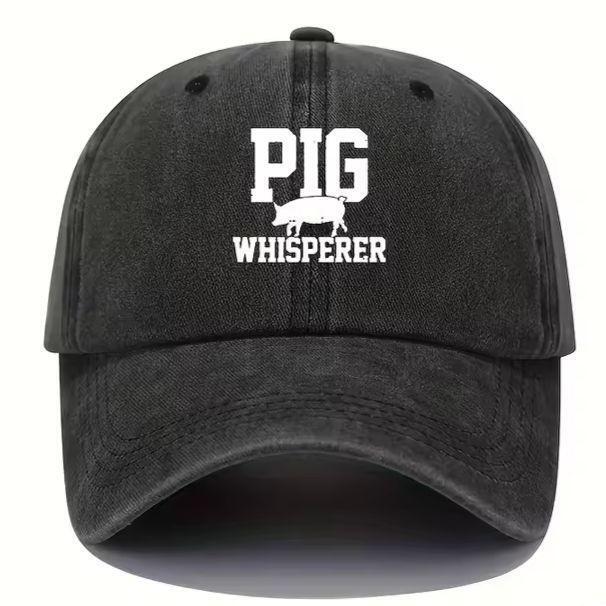 新品 ピッグ PIG ブタ キャップ 野球帽 帽子 コットンキャップ 黒 グレー