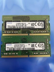 ノートパソコン用 SAMSUNG DDR4 PC4-3200AA 8GB 2枚セット 合計16GB 中古動作品 RAM-4