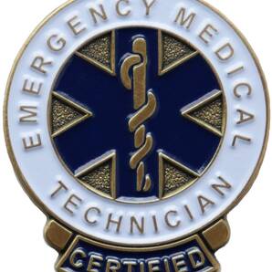 救急救命士 ピンバッジ アスクレピオスの杖をデザインしたピンズ EMERGENCY MEDICAL TECHNICIAN 合金製
