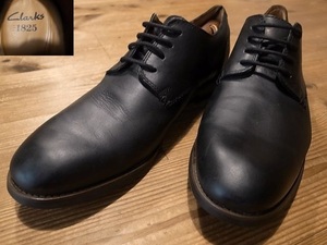 Clarks クラークス 革靴 黒 プレイントゥ レザーシューズ USA仕入 サイズ US9.5M 約 27.5㎝