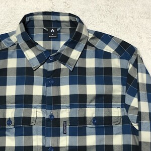 mont-bell モンベル WIC.O.D.シャツ 長袖シャツ ネイビー系チェック柄 Sサイズ 1114332