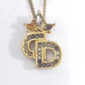 579/29 GJ71657 Christian Dior クリスチャンディオール ネックレス ゴールドカラー CDロゴ used ブランドアクセサリー