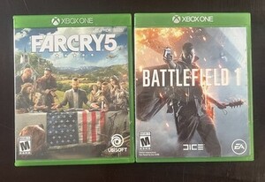 Microsoft Xbox One - Far Cry 5 & Battlefield 1 - Tested & Working Lot Of 2 Games 海外 即決
