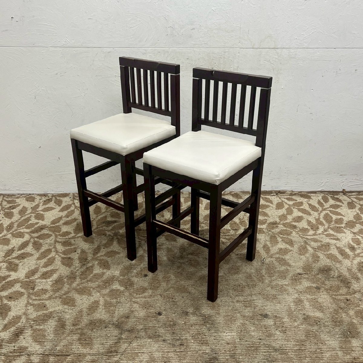 【中古品】カウンターチェア2脚 カウンターチェア（2脚セット・バーチェア・スツール・おしゃれ