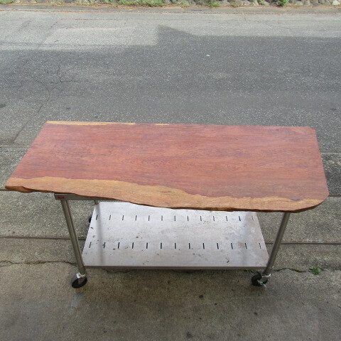 銘木 完成品 テーブル脚2脚付 ブビンガ＋リンバ 幅870位 杢　テーブル 銘木 完成品 テーブル脚2脚付 ブビンガ＋リンバ 幅870位 杢 テーブル