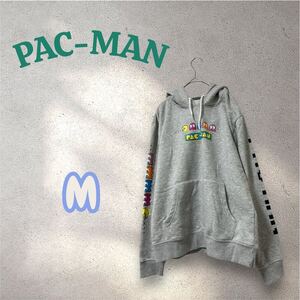 PAC-MAN パックマン フード付きパーカー グレー M