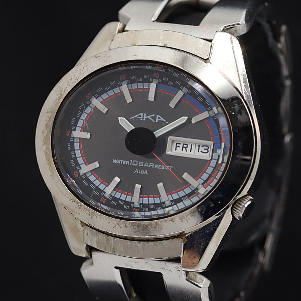 セイコー　v743-6A20 クォーツ　ダイバー 半田店 美品 動作品 SEIKO ALBA AQUA GEAR メンズ 腕時計 V743