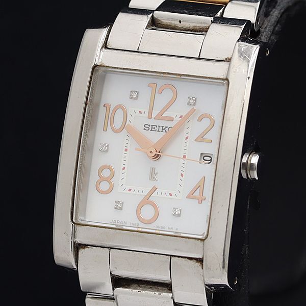 美品　SEIKO　セイコー　ルキア　7N82　ホワイト　シルバー　スクエア　時計 SEIKO - 美品 SEIKO セイコー ルキア 7N82 ホワイト シルバー