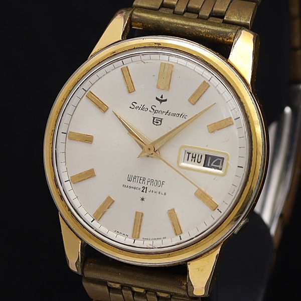 【中古品】SEIKO 5スポーツマチック21石 アンティーク 自動巻きK14GF Yahoo!オークション -「seiko スポーツマチック5」の落札相場