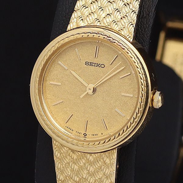 【稼動】 セイコー 腕時計 7321-6260 クォーツ QZ ゴールド文字盤 Yahoo!オークション -「seiko 7321」の落札相場・落札価格