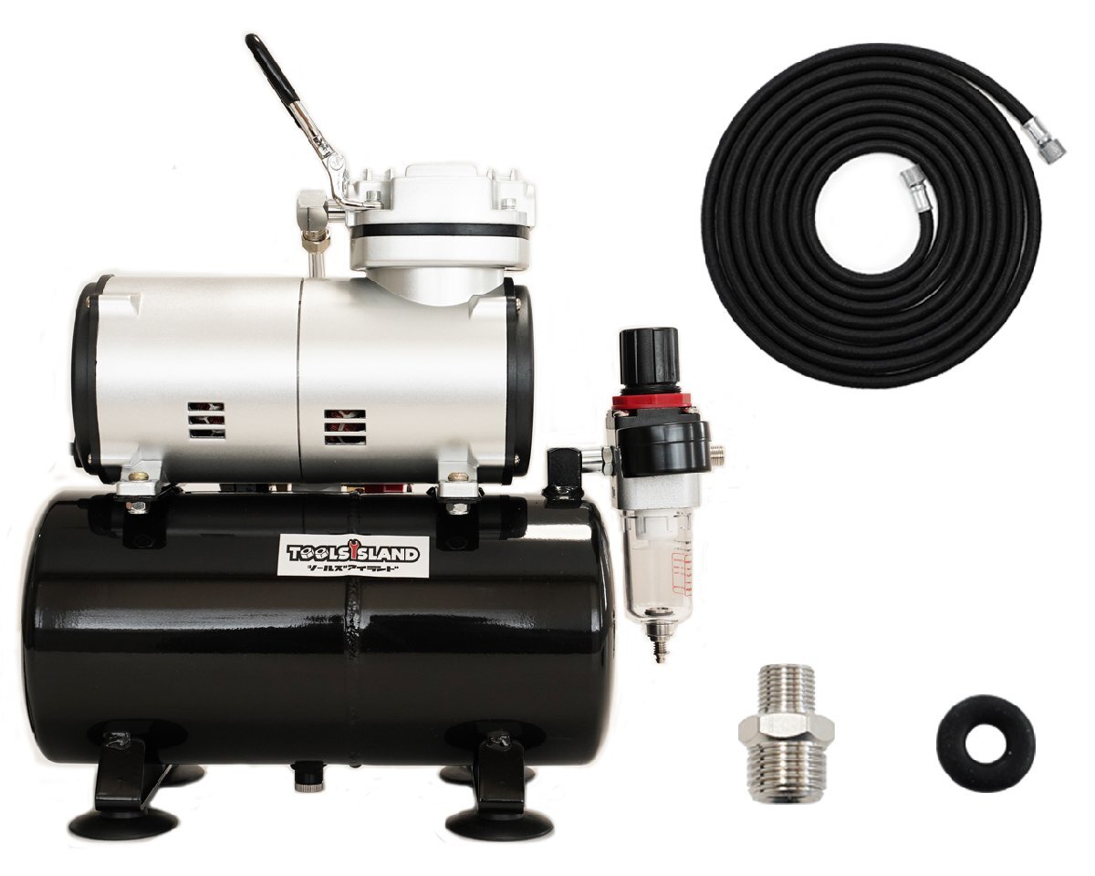 エアコンプレッサー　美品使用時間少なめ　未使用新品　エアブラシ　セット sanpouyosi-store_246816-02