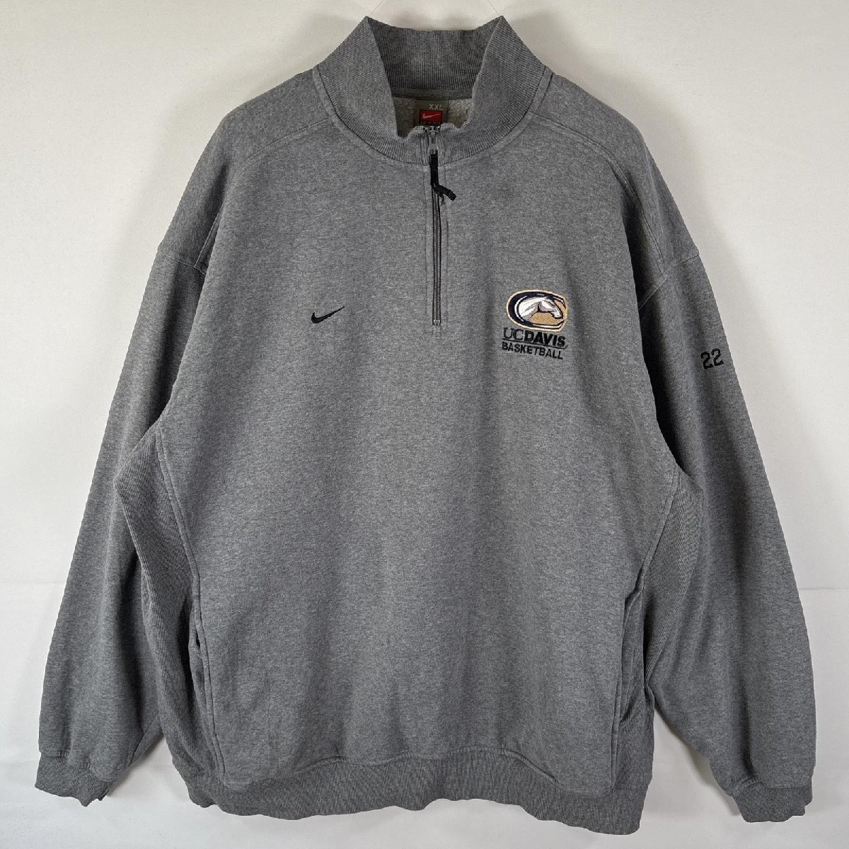 古着 ナイキ NIKE スウェット トレーナー ハーフジップ スウッシュ 大きい