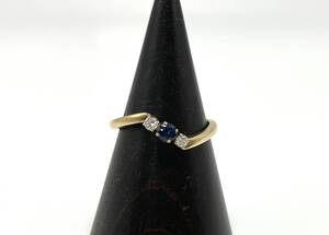 ★MIKIMOTO K18 1.5g ダイヤモンド 0.06ct 7.5号 ミキモト リング 指輪