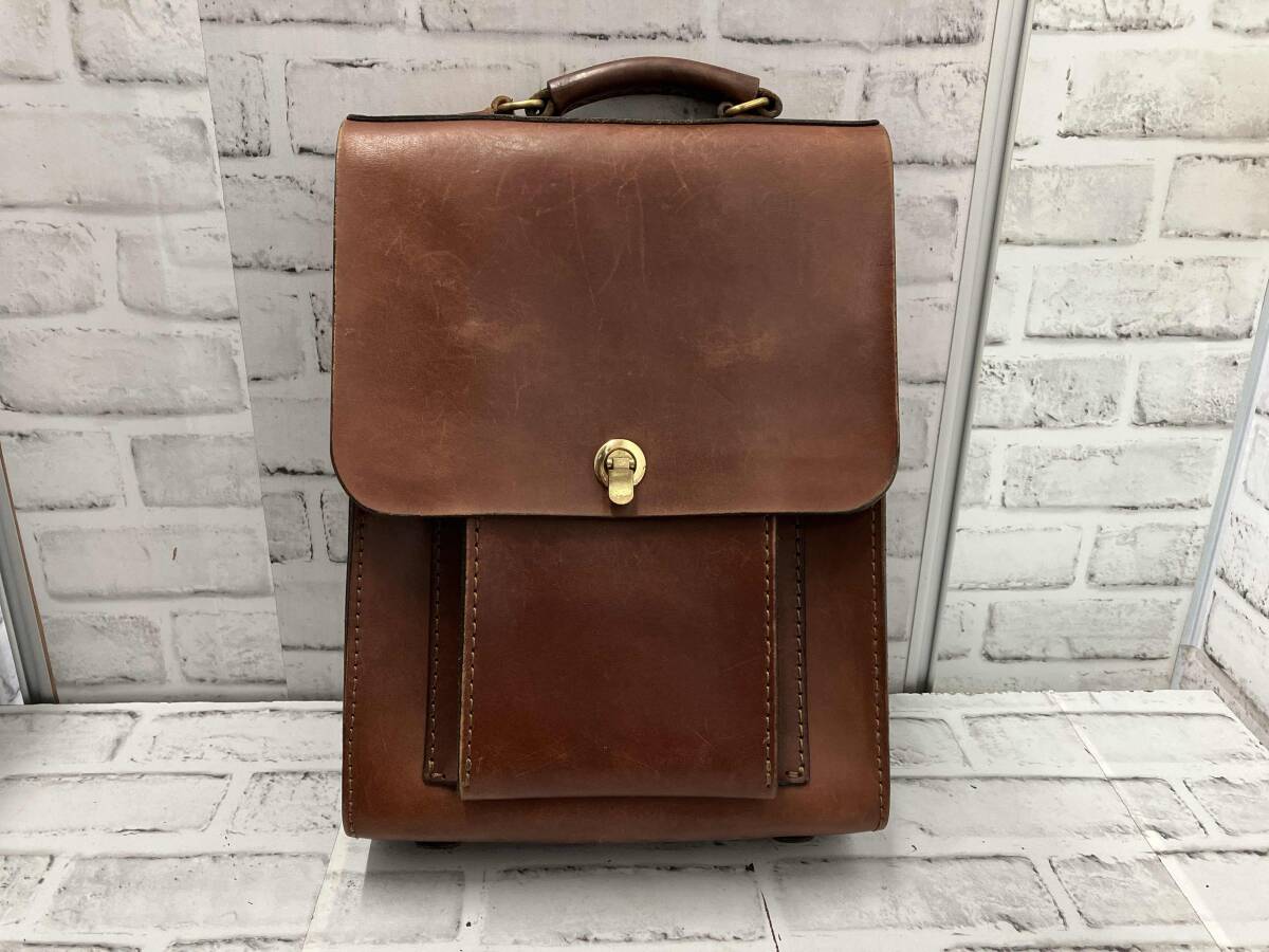 HERZ　ヘルツ　レザー　バッグ　ショルダーバック　リュック　ブラウン　3way HERZヘルツレザーバッグショルダーバックリュックブラウン3way