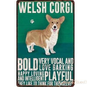 【送料無料】ウェルシュ コーギー ① 犬種 メタルサインプレート メタル看板【新品】