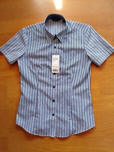 即決 送料無料 新品 BRICK HOUSE by TOKYO SHIRTS 形態安定半袖レディースシャツ S ストライプ