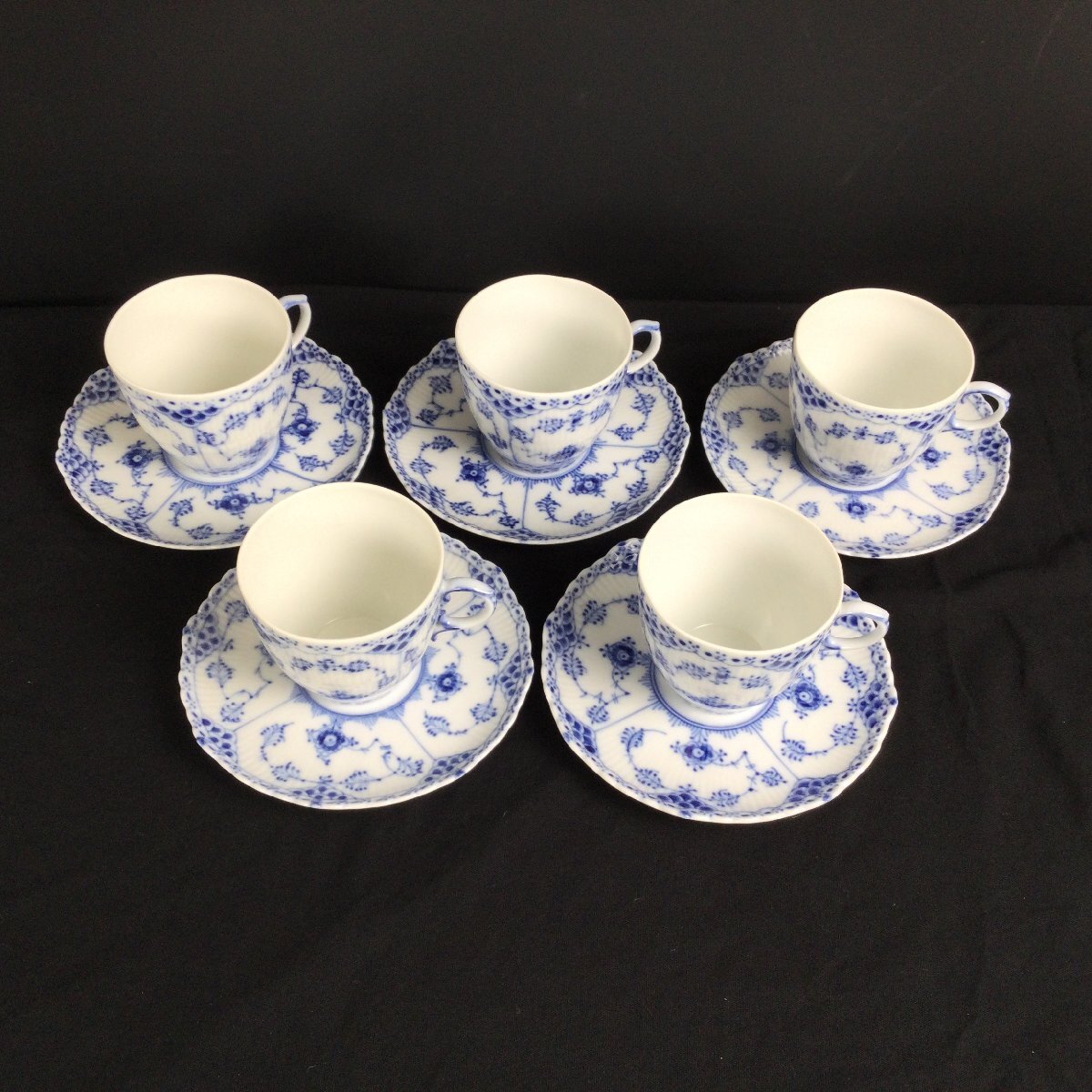 未使用保管品　ロイヤルコペンハーゲン　ブルーフルーテッド フルレース　2枚セット ロイヤルコペンハーゲン（Royal Copenhagen） ブルー