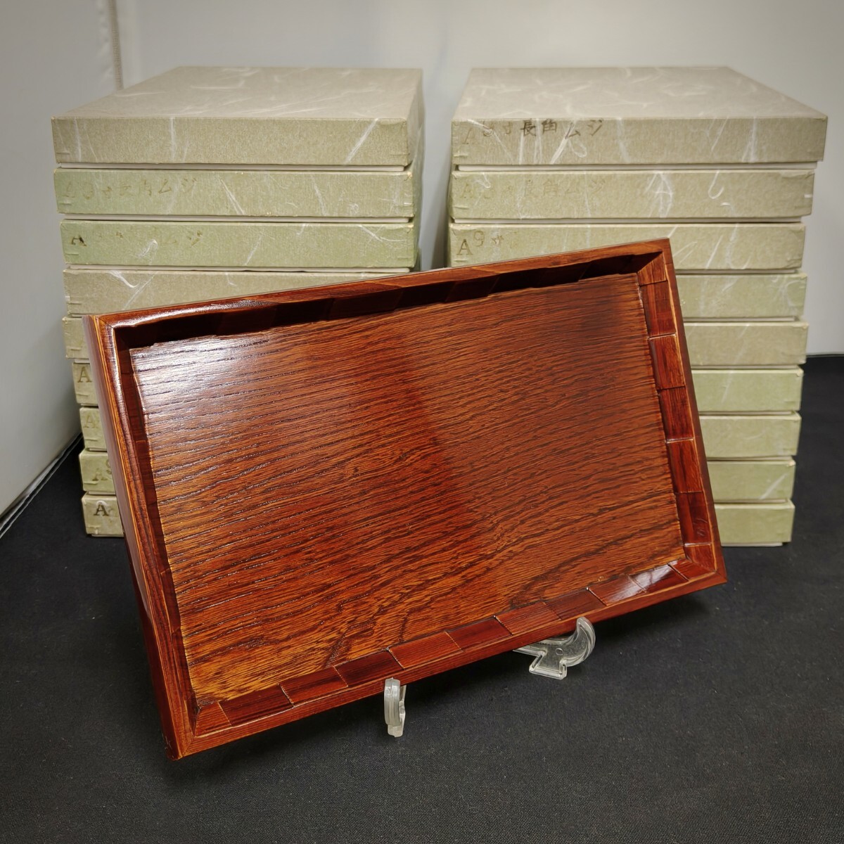 盆 越前塗 木製 10枚組（5枚×2箱）茶道具 古物品 楽天市場】懐石盆 木製 尺2 くつわ盆 溜 盆 敷膳 越前漆器 漆塗