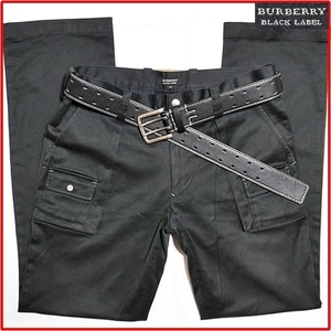 即決★BURBERRY BLACK LABEL★メンズW73/実寸≒76㎝ カーゴパンツ バーバリーブラックレーベル 廃番 ブラック 黒 三陽商会