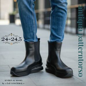 アンティカ パターントルソ 未使用 エアソールサイドゴアショートブーツ 24