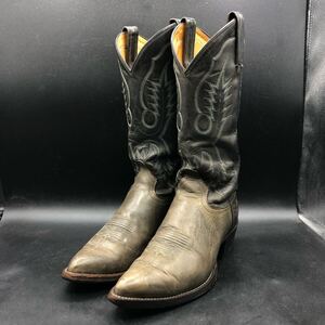 9M4688 Tony Lama Tony Lama кожа ковбойские сапоги женский US6.5 C 23.5cm соответствует черный хаки USA производства