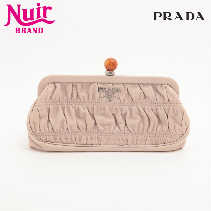 PRADA ピンク クラッチバッグ Prada Triangle Clutch Bag Cosmetic Pouch Pink & Black New