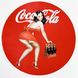 CW09-01F 特価 ヴィンテージスタイル コカコーラ ステッカー COCACOLA セクシー ステッカー ダメージ加工 レトロ バー ガレージ