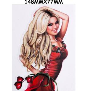 sale-04 特価 レトロシリーズ♪ 美人 ハート 薔薇 ボード ピンナップガール セクシーステッカー 車 バイク ギター ガレージ