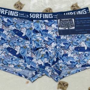 ●170cm~●Lサイズ●速乾●ボクサーパンツ●サーフィン●アイスシルク●青●くまさん●1枚●ならぱんちゅはんばい●