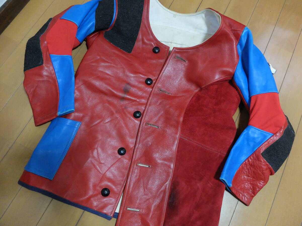 ハンティングジャケット 長袖 古着 ビンテージ レザー ハーフコート アメカジ 