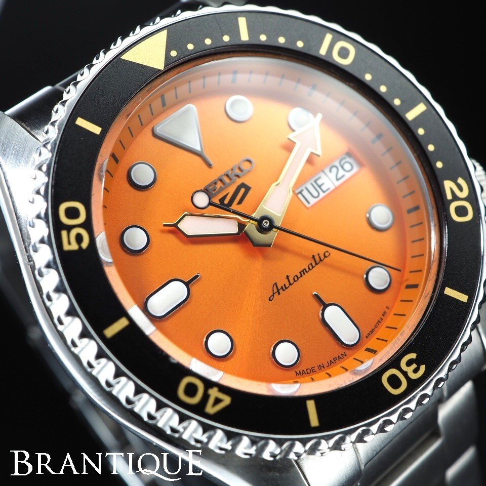 招*猫様 〖ジャンク品〗SEIKO 5自動巻き時計 スポーツ オレンジ 招*猫様 〖ジャンク品〗SEIKO 5自動巻き時計 スポーツ オレンジ