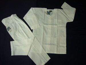 ダボシャツ上下L白新品T/C送料税込