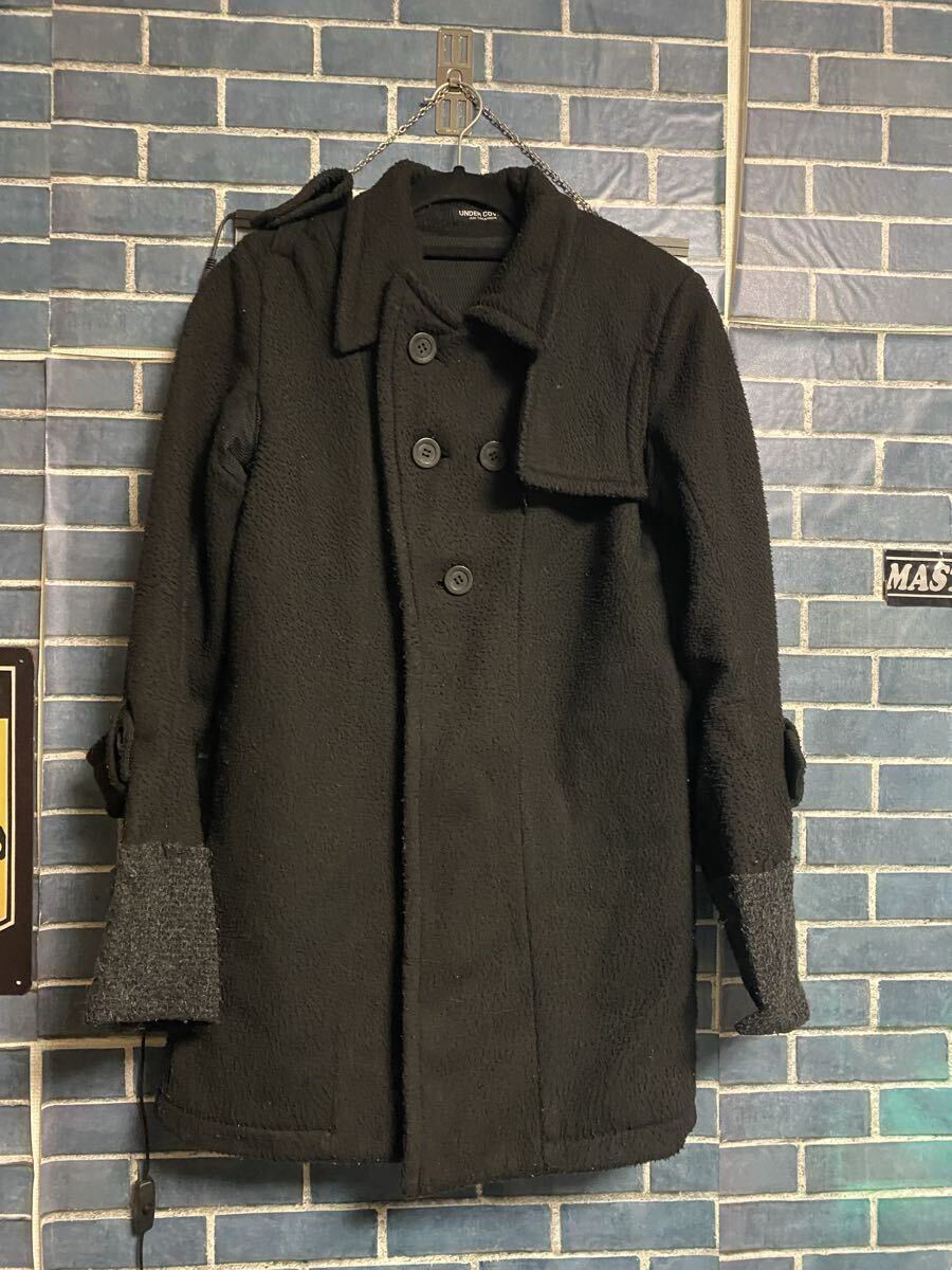 美品　ジョンアンダーカバー　ヘリンボーン　ロングコート　オーバーサイズ　黒　2 SHINZONE（シンゾーン） ウール チェスター コート / レディース