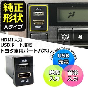 HDMI/USB ポート トヨタ Aタイプ スイッチ ホール パネル スマホ ナビ 充電器 30系 20系 アルファード ヴェルファイア 他 / 156-68 NG*