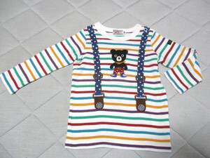 ミキハウス ダブルB・可愛いボーダー長袖Tシャツ・サイズ80㎝