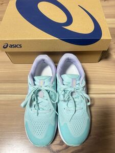 美品 asics スニーカー 22センチ ミント ブルー 水色 アシックス 可愛い