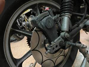 Z400FX リアディスクローター トレンチ黒 KHF/ディスクローター ブレーキ リア トレンチカット