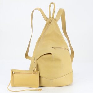 1円■美品■ロエベ■ポーチ付 アントン レザー リュックサック リュック バックパック ショルダー バッグ レディース EUE CS37-9